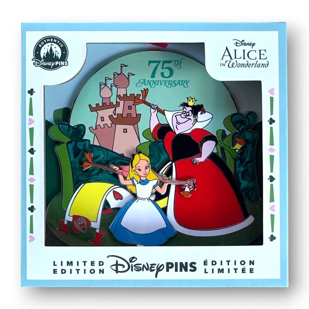 2026 Disney Parks 75th Anniversary Alice In Wonderland Jumbo Pin